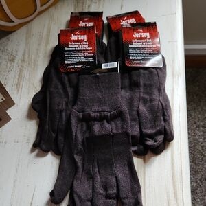 5 Pairs of Boss Black Jersey Work Gloves